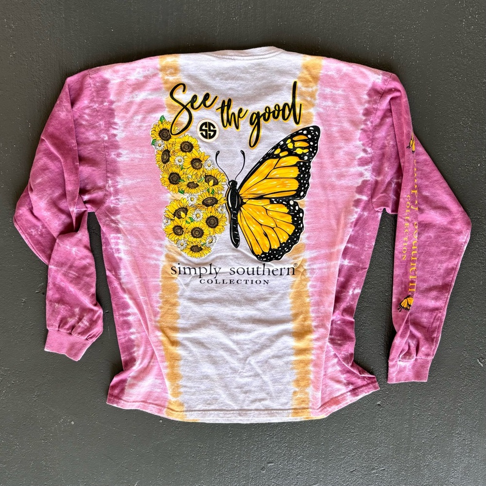 SIMPLY SOUTHERN Collection Tie Die See The Good Graphic Butterfly Sunflowers